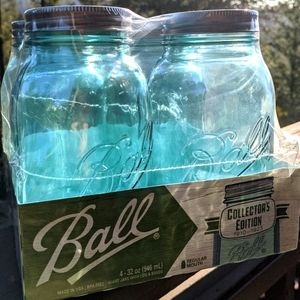 32oz Ball blue aqua collector's edition mason jars